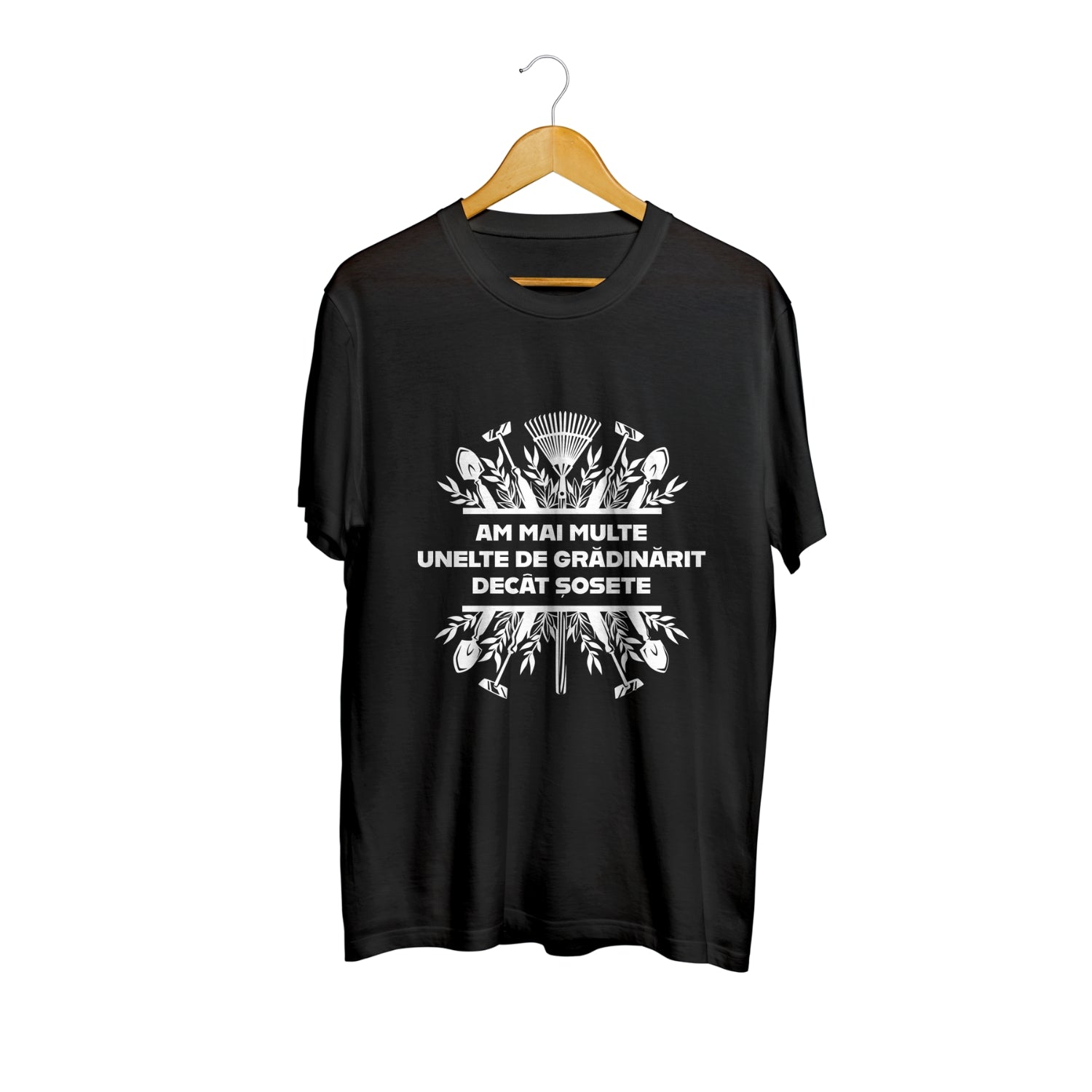Tricou negru Am mai multe unelte de grădinărit decât șosete – 100% bumbac