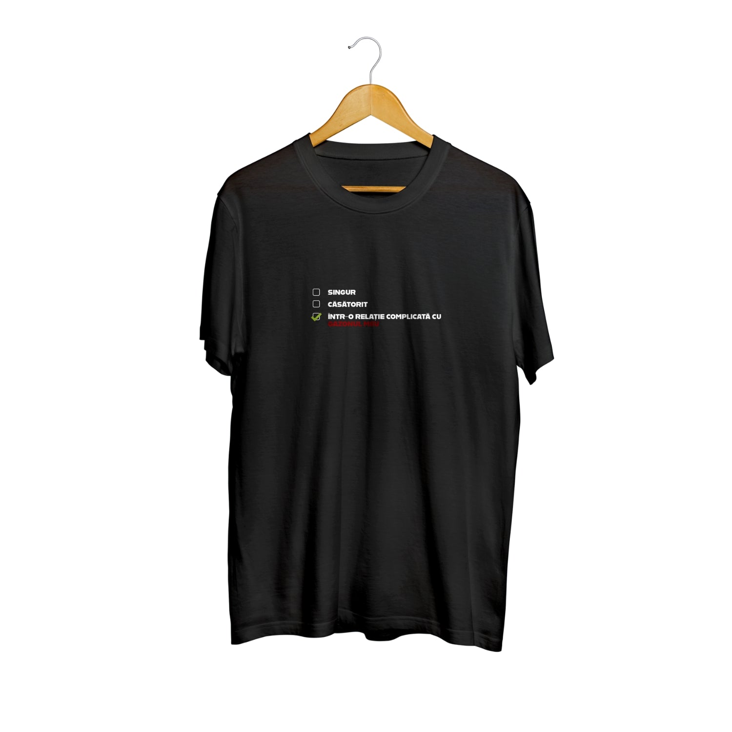 Tricou negru Într-o relație complicată cu gazonul meu – 100% bumbac - bărbați