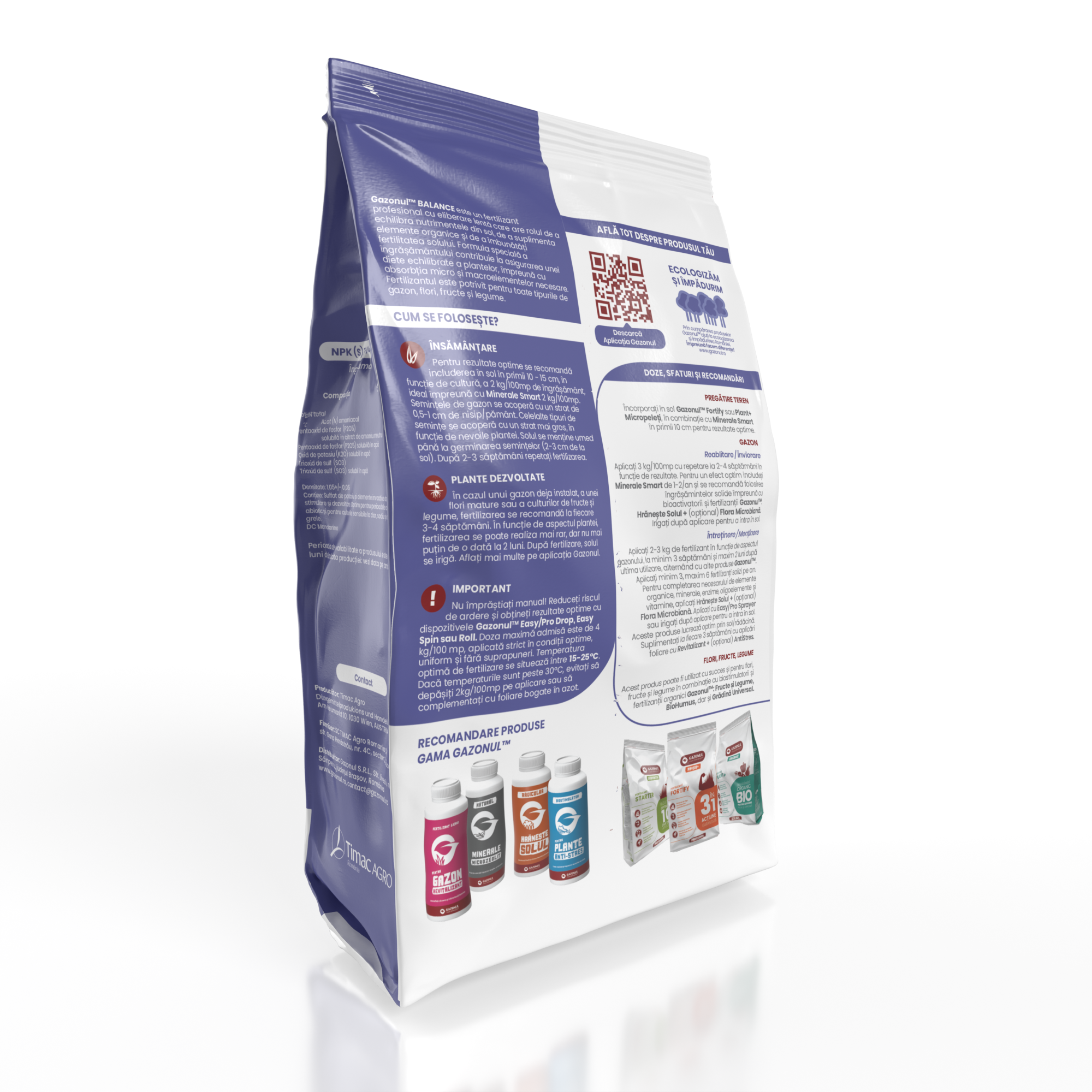 Îngrășământ gazon Balance pentru întreținerea și menținerea aspectului