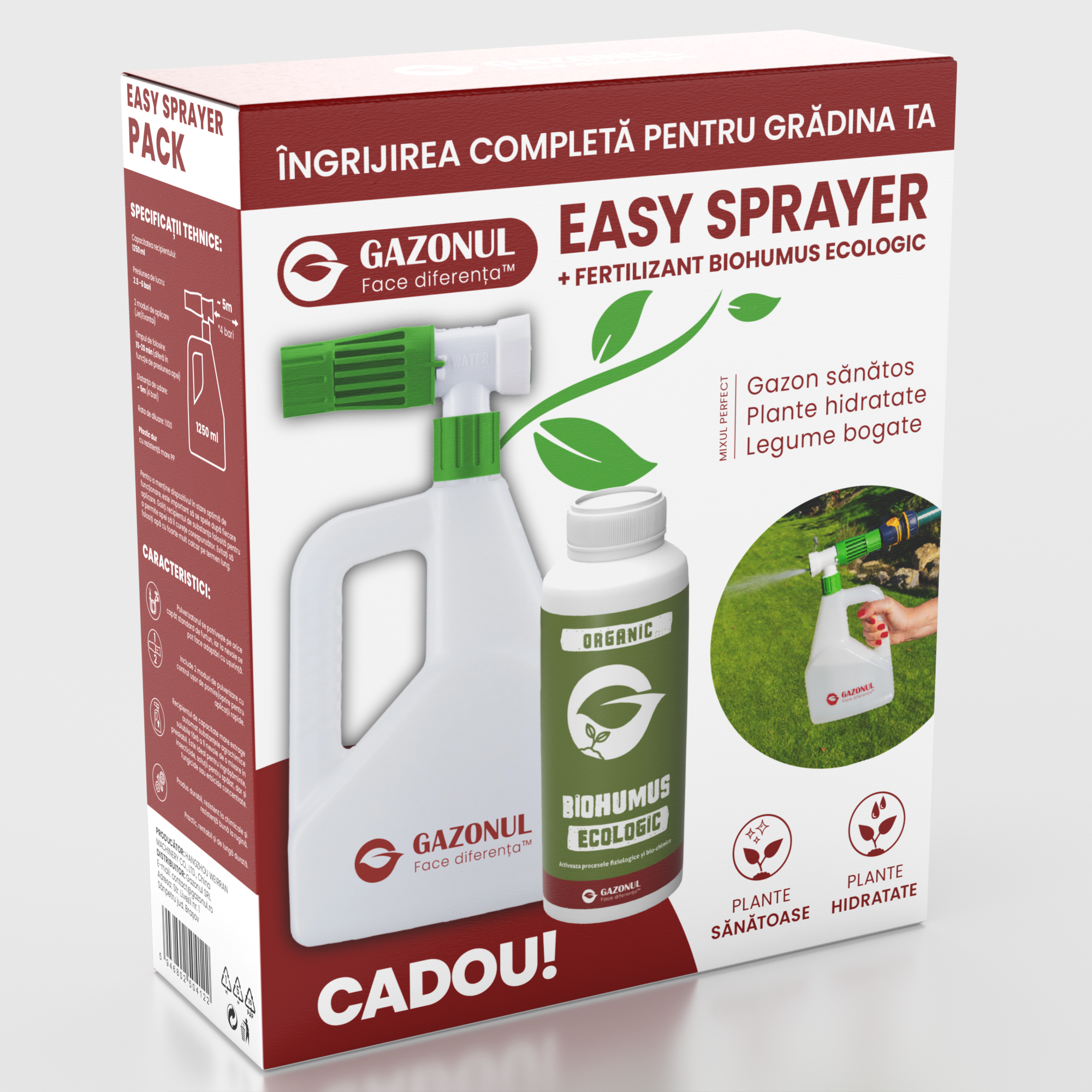 Dispenser Easy Sprayer, distribuitor tip spray pulverizator, 1.25 L