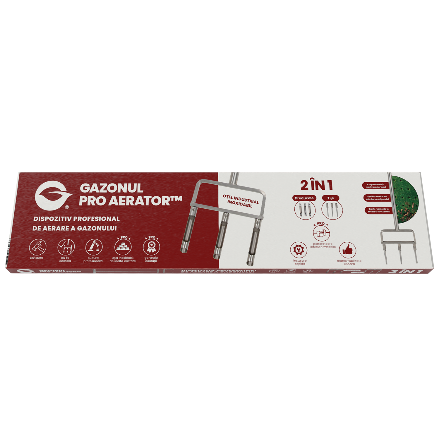 Dispozitiv PRO Aerator, profesional, 2 în 1, cu tije și preducele