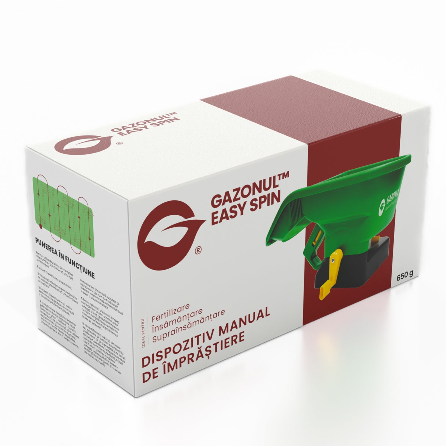 Distribuitor manual Easy Spin – 2 L pentru semințe și îngrășăminte