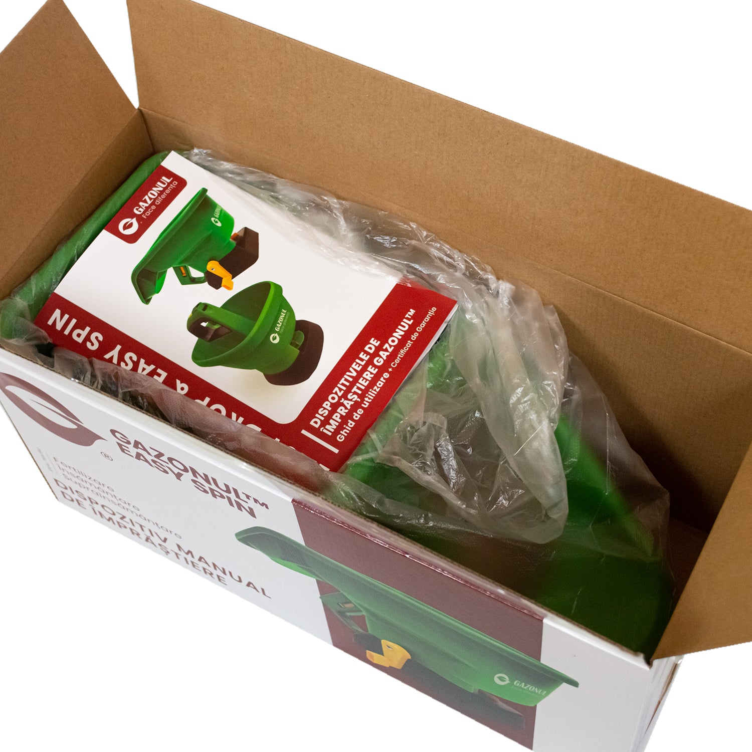 Distribuitor manual Easy Spin – 2 L pentru semințe și îngrășăminte