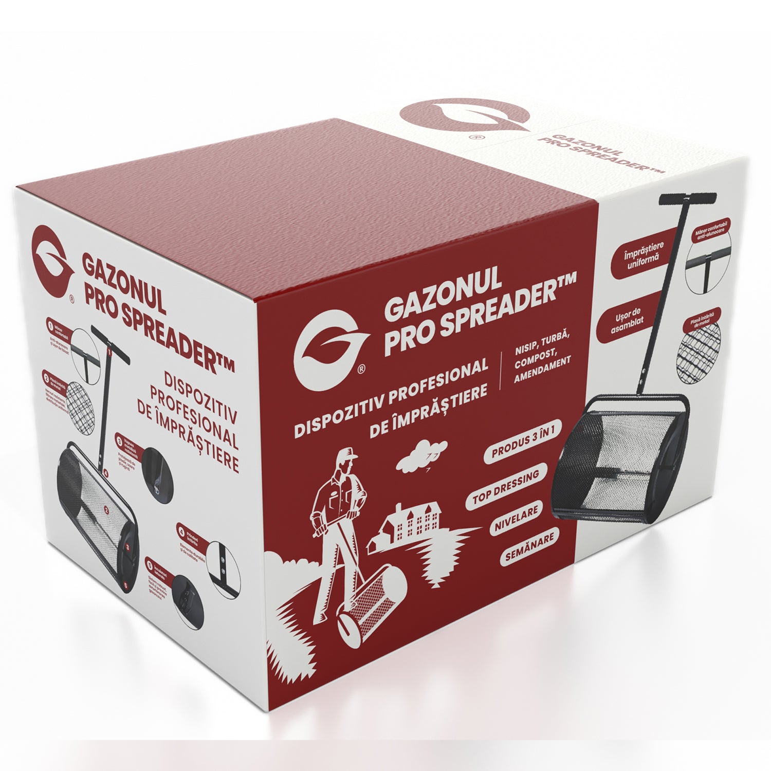 Dispozitiv profesional de împrăștiere PRO Spreader, manual, 72L
