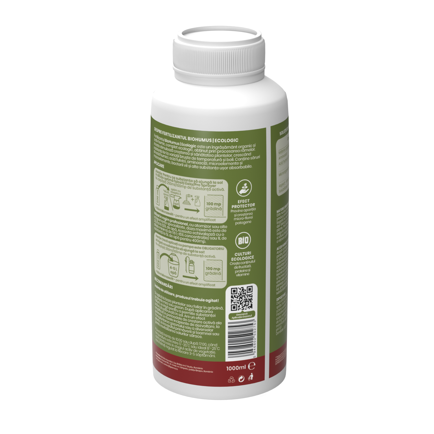 Îngrășământ Organic BioHumus, cu humus de râmă, pentru gazon, legume și flori