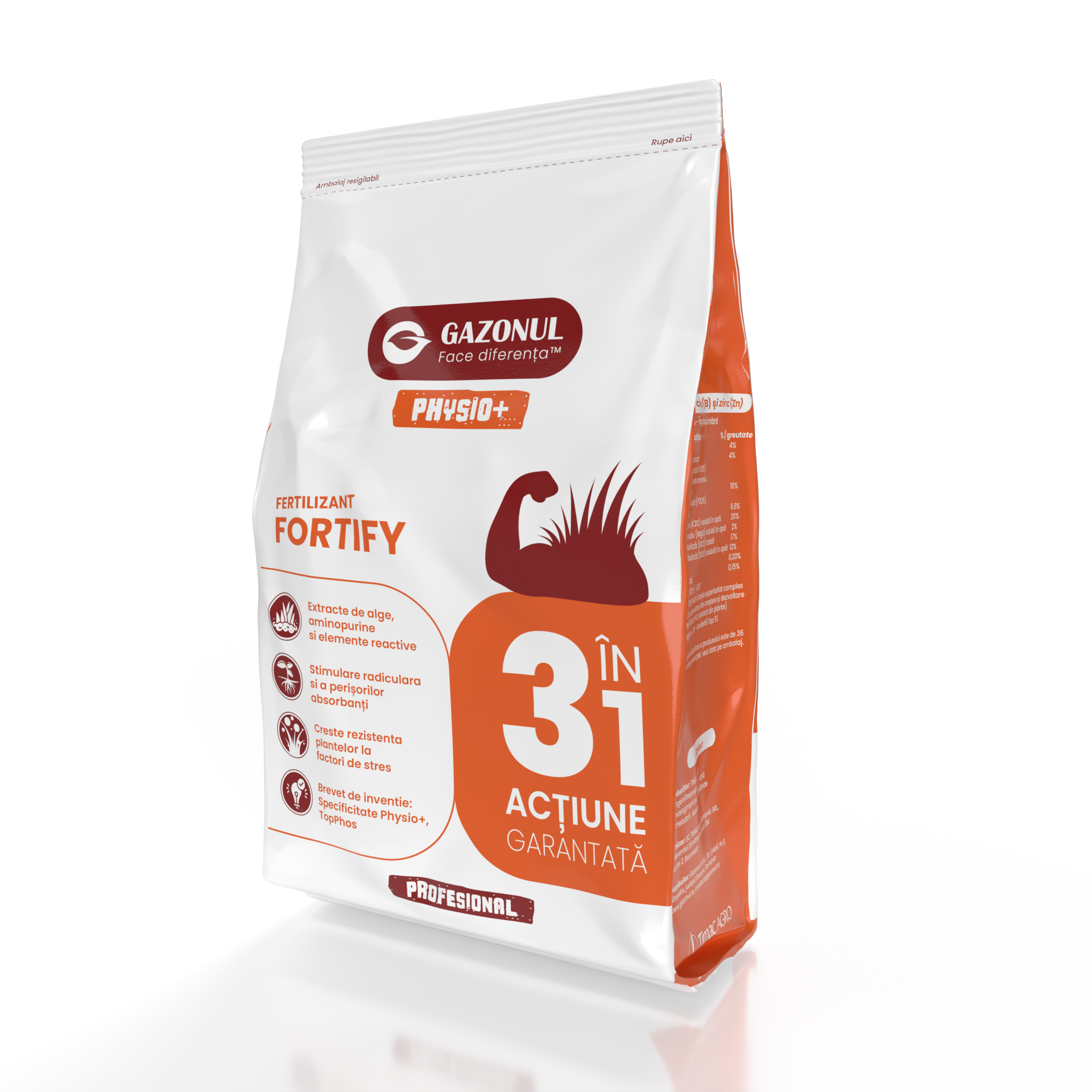 Îngrășământ gazon Fortify pentru rădăcini puternice și rezistență la stres