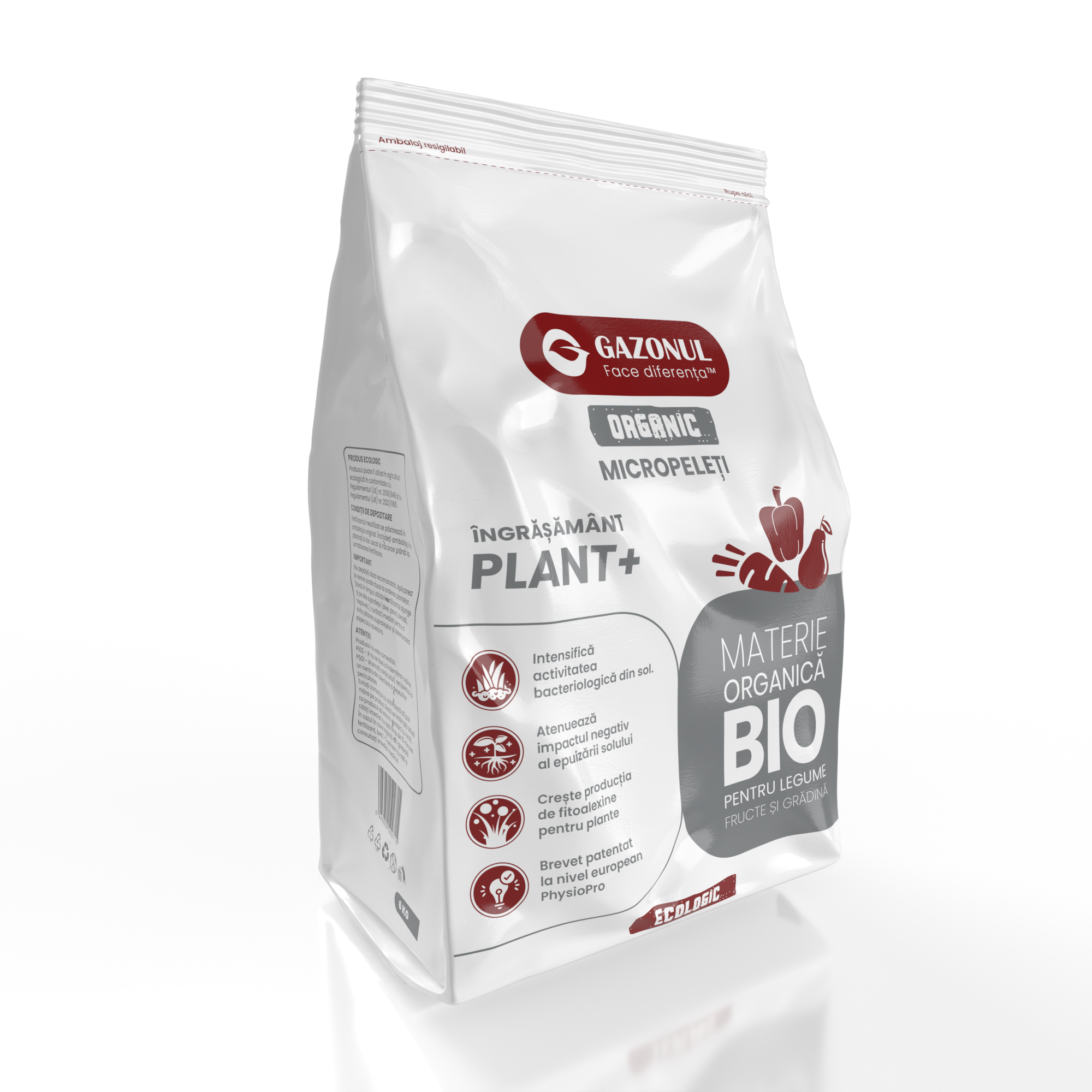 Îngrășământ Organic Plant+ Micropeleți pentru sol sănătos și recolte bogate