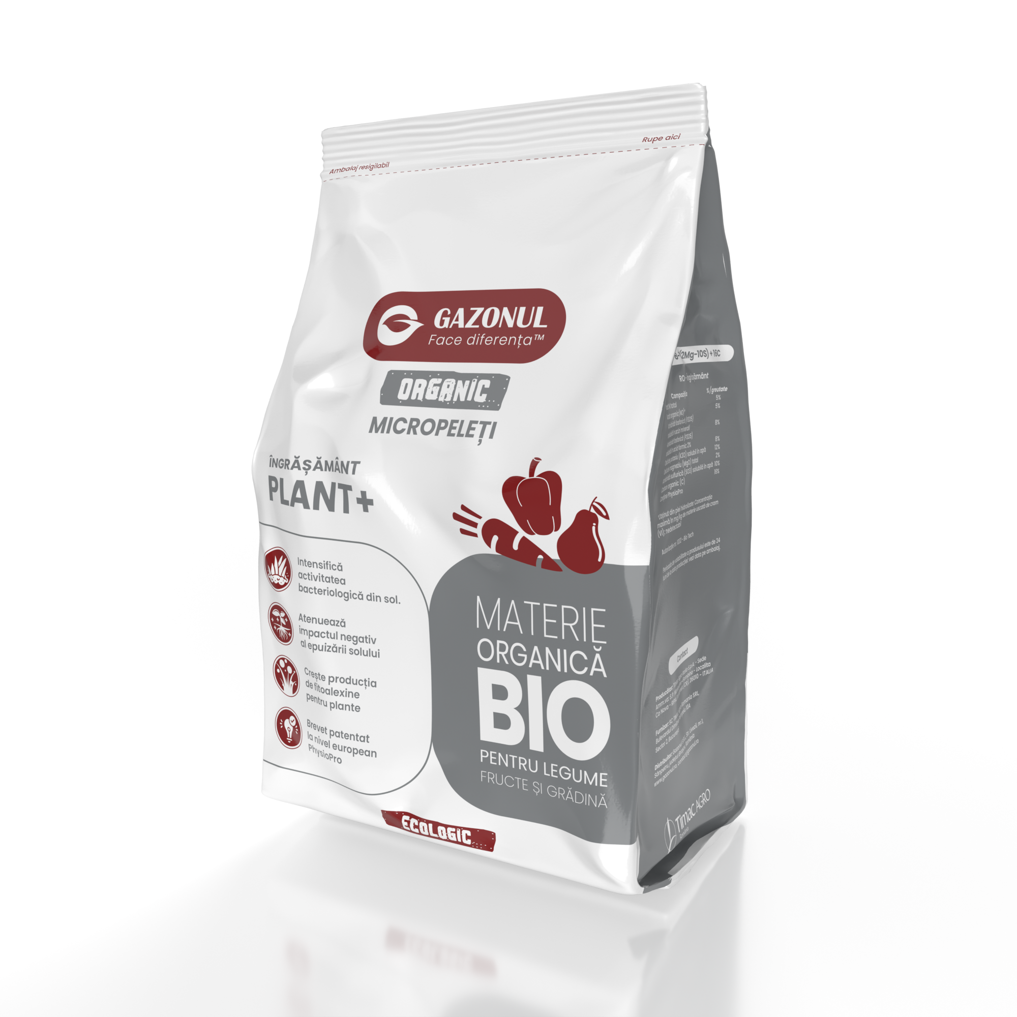 Îngrășământ Organic Plant+ Micropeleți pentru sol sănătos și recolte bogate