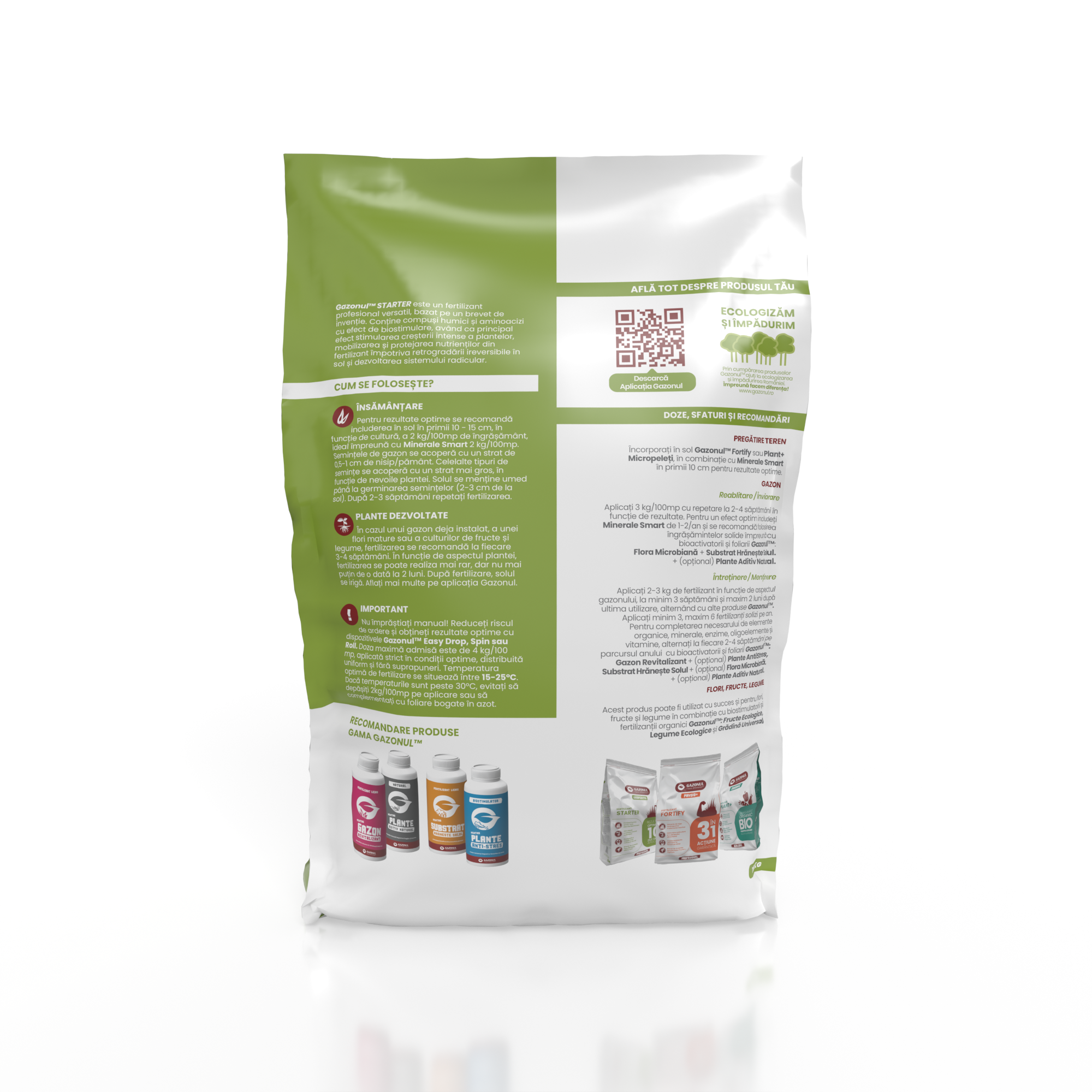 Îngrășământ gazon Starter pentru însămânțare, supraînsămânțare și reabilitare