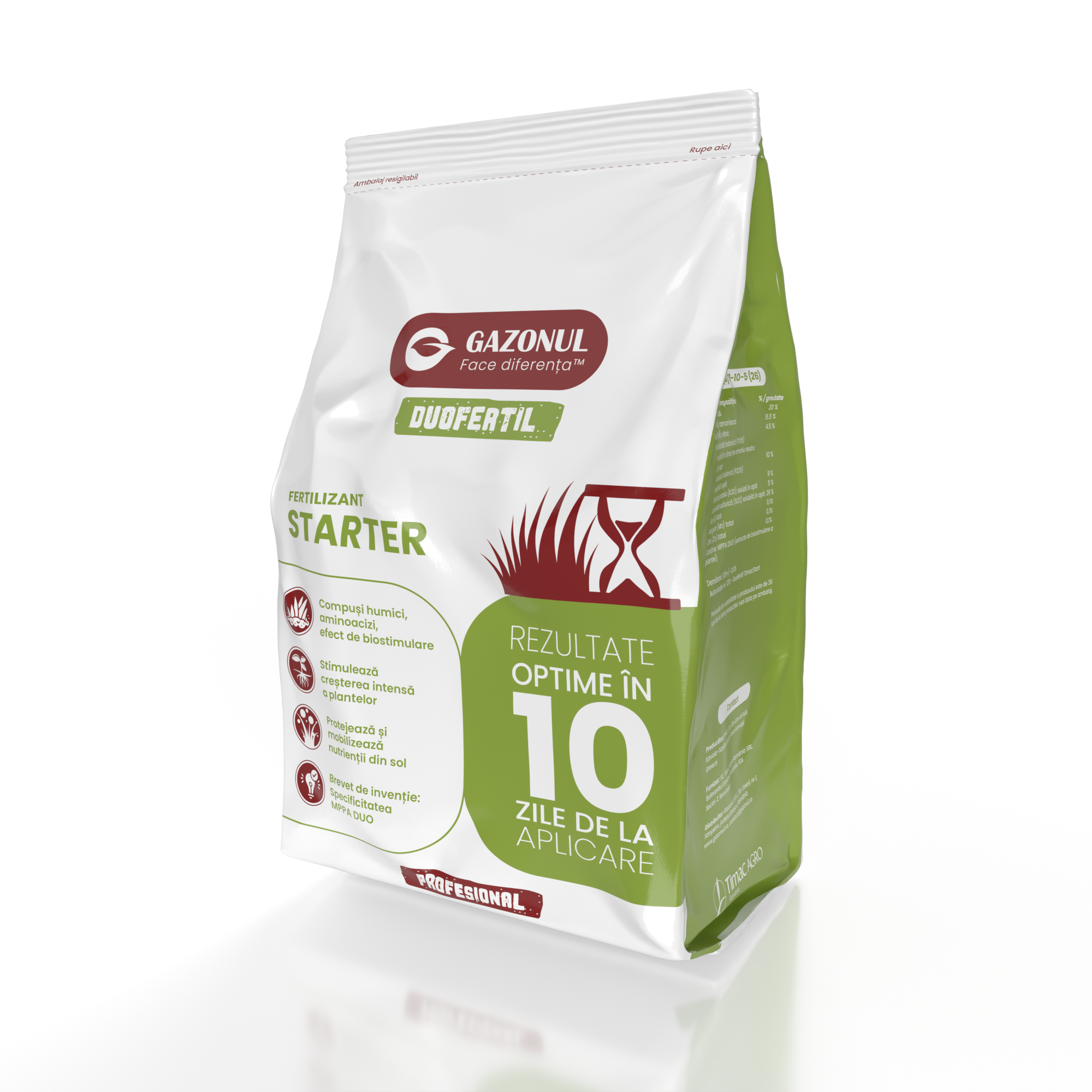 Îngrășământ gazon Starter pentru însămânțare, supraînsămânțare și reabilitare