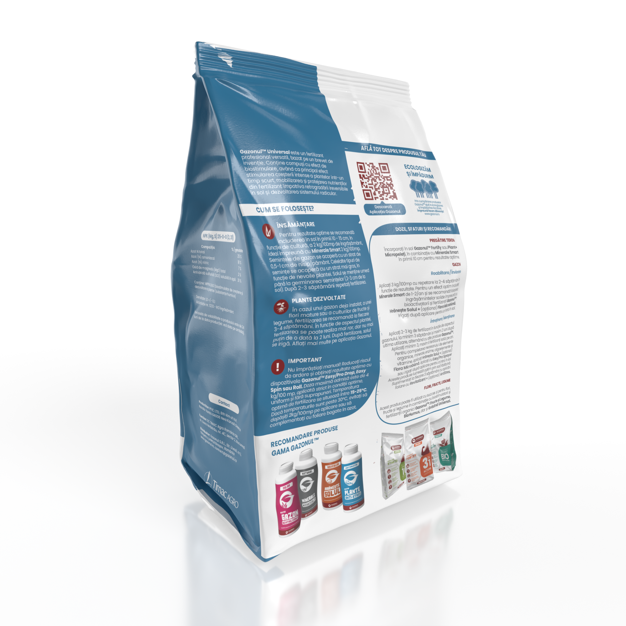 Îngrășământ gazon Universal pentru însămânțare, supraînsămânțare și reabilitare