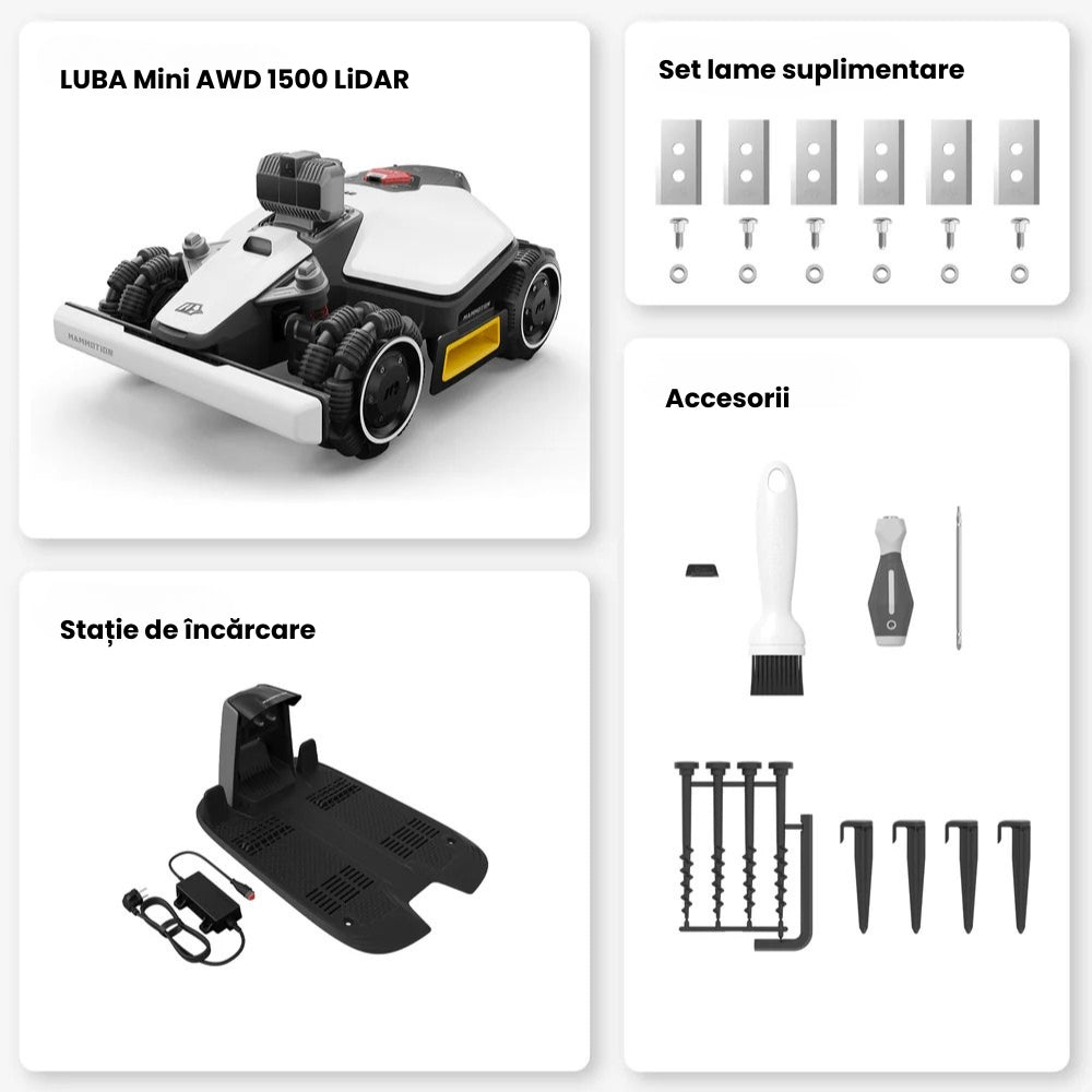 Robot de tuns gazonul LUBA Mini LiDAR, fără fir perimetral