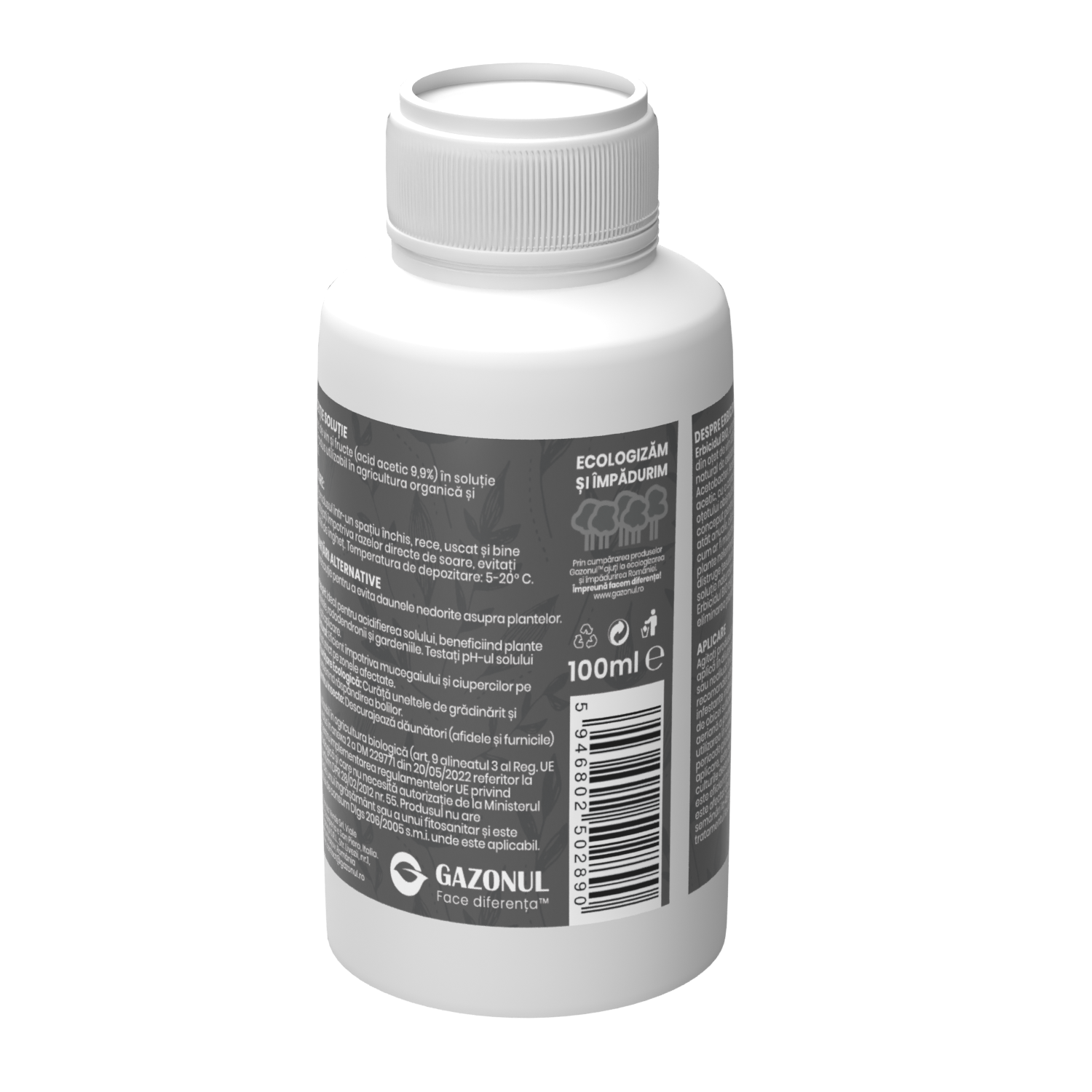 Erbicid BIO formulat din oțet din vin, 100% natural