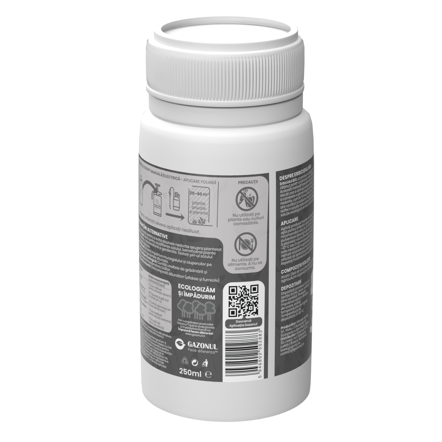 Erbicid BIO formulat din oțet din vin, 100% natural