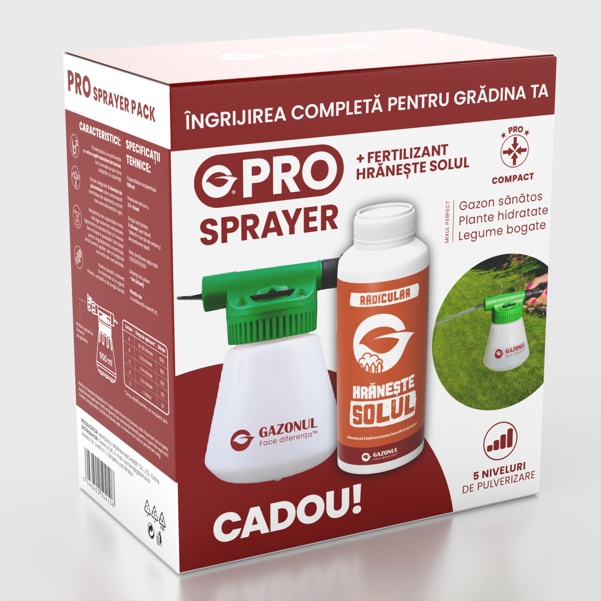 Dispenser PRO Sprayer, distribuitor tip spray pulverizator, 0.95 L