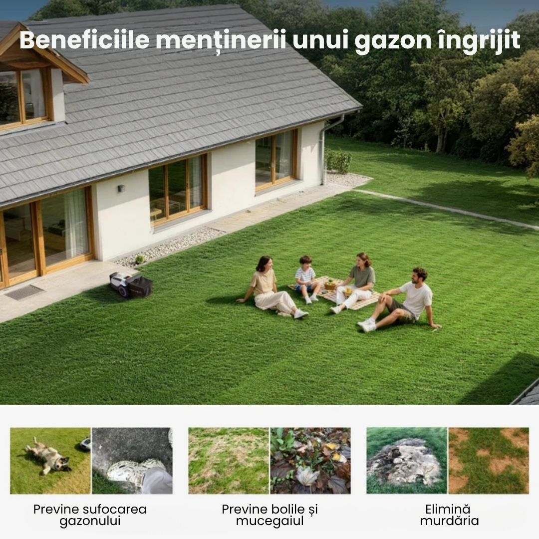 Robot de tuns gazonul ANTHBOT N8, cu coș colector, RTK + Vision, max. 1.500 m², fără fir perimetral