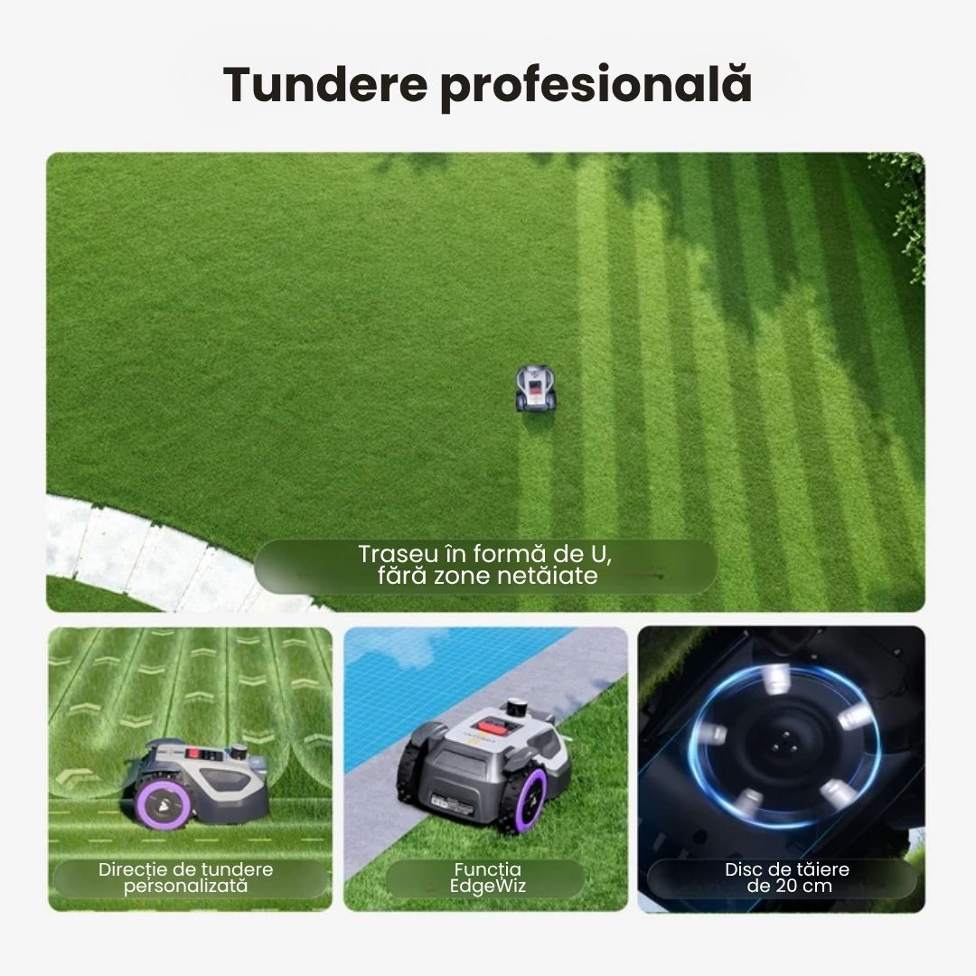 Robot de tuns gazonul ANTHBOT M9 PRO, LiDAR + RTK/NetRTK + Vision, max. 1000 m², fără fir perimetral