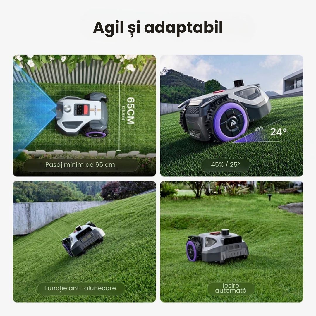 Robot de tuns gazonul ANTHBOT M9 PRO, LiDAR + RTK/NetRTK + Vision, max. 1000 m², fără fir perimetral