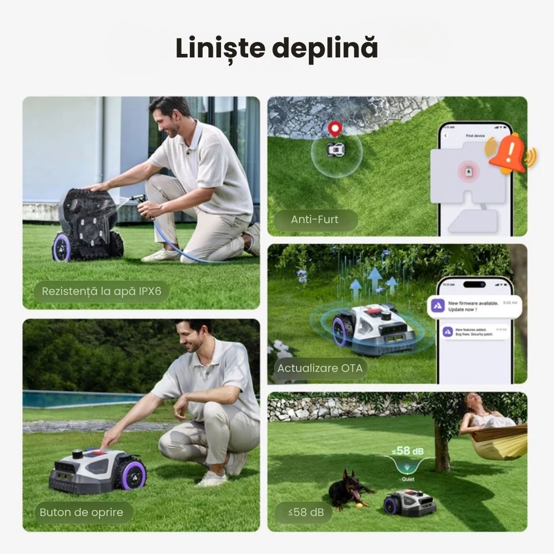 Robot de tuns gazonul ANTHBOT M9 PRO, LiDAR + RTK/NetRTK + Vision, max. 1000 m², fără fir perimetral