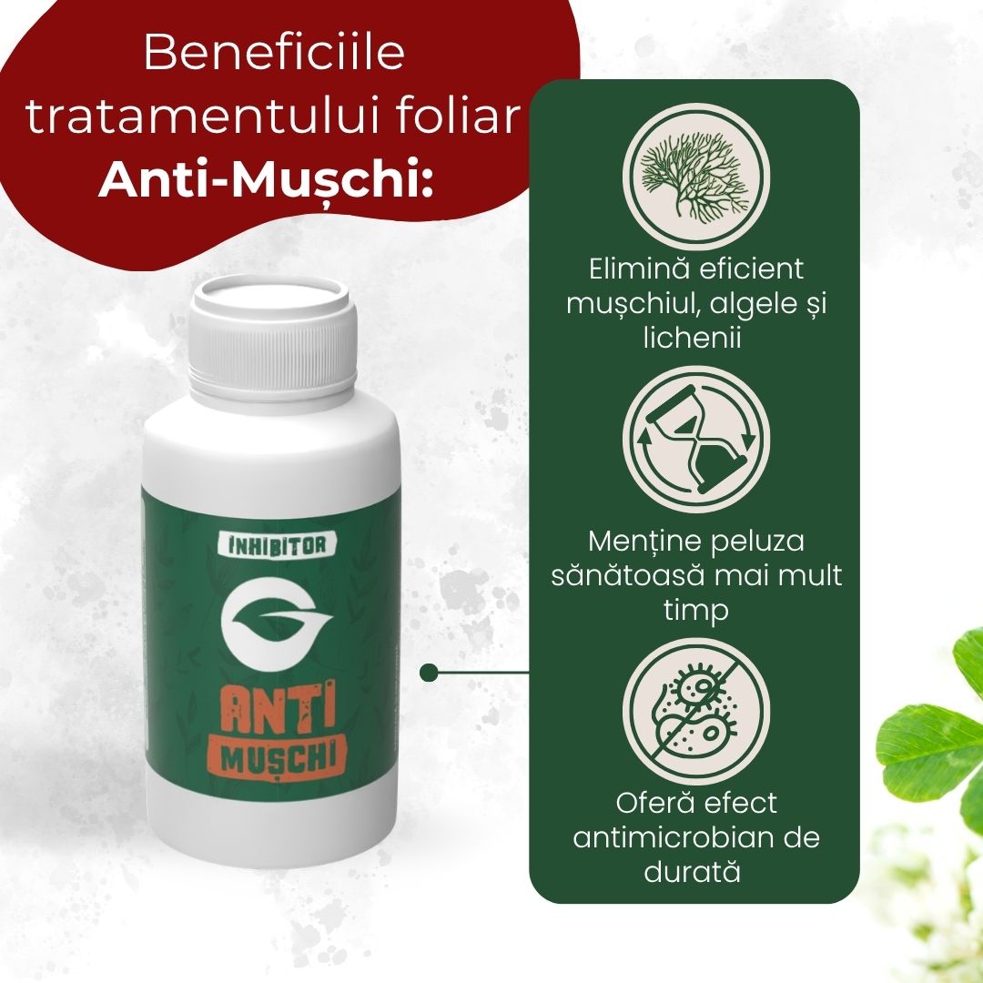 Tratament foliar Anti-Mușchi pentru gazon sănătos 100 ml
