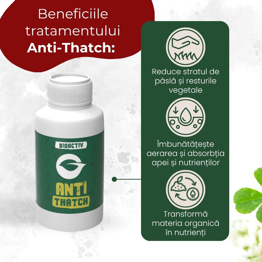 Tratament Anti-Thatch pentru reducerea și descompunerea materiei vegetale din gazon 100 ml