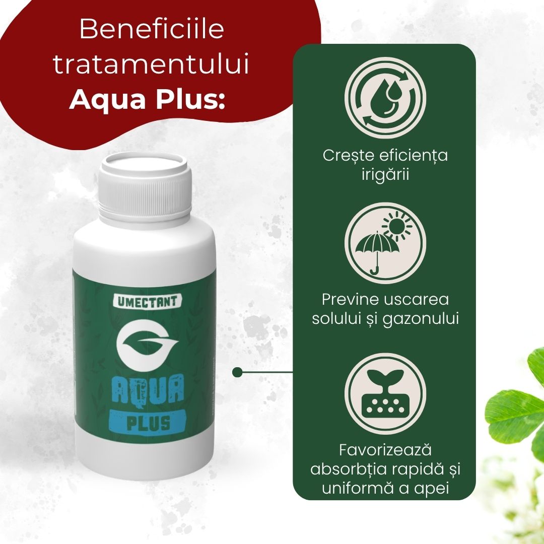 Agent umectant AquaPlus contra uscăciunii localizate din gazon 100 ml