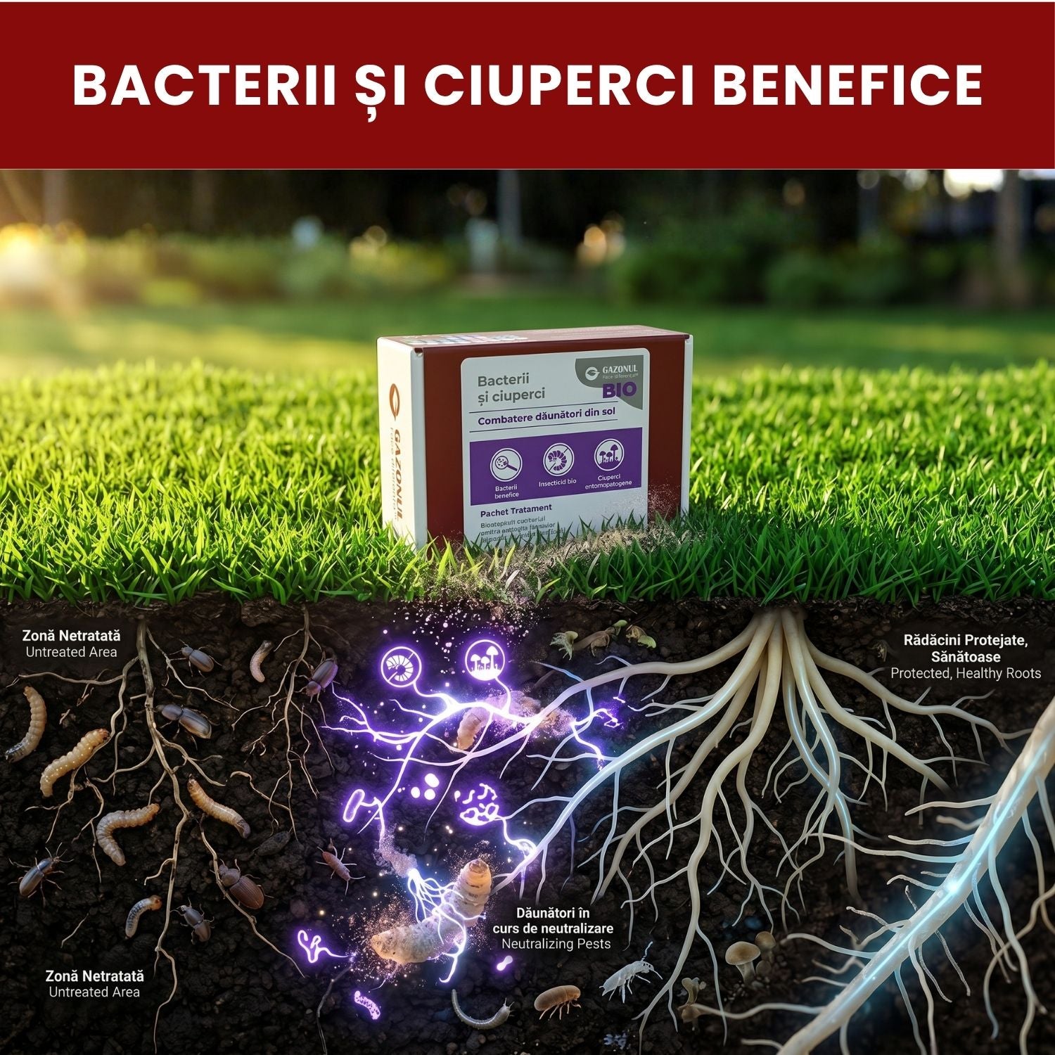 Pachet Tratament Bio - Bacterii și ciuperci pentru combaterea dăunătorilor din sol
