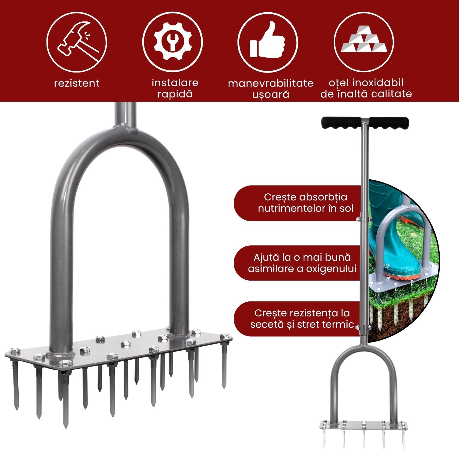 Dispozitiv Easy Aerator, profesional, 2 în 1, cu tije