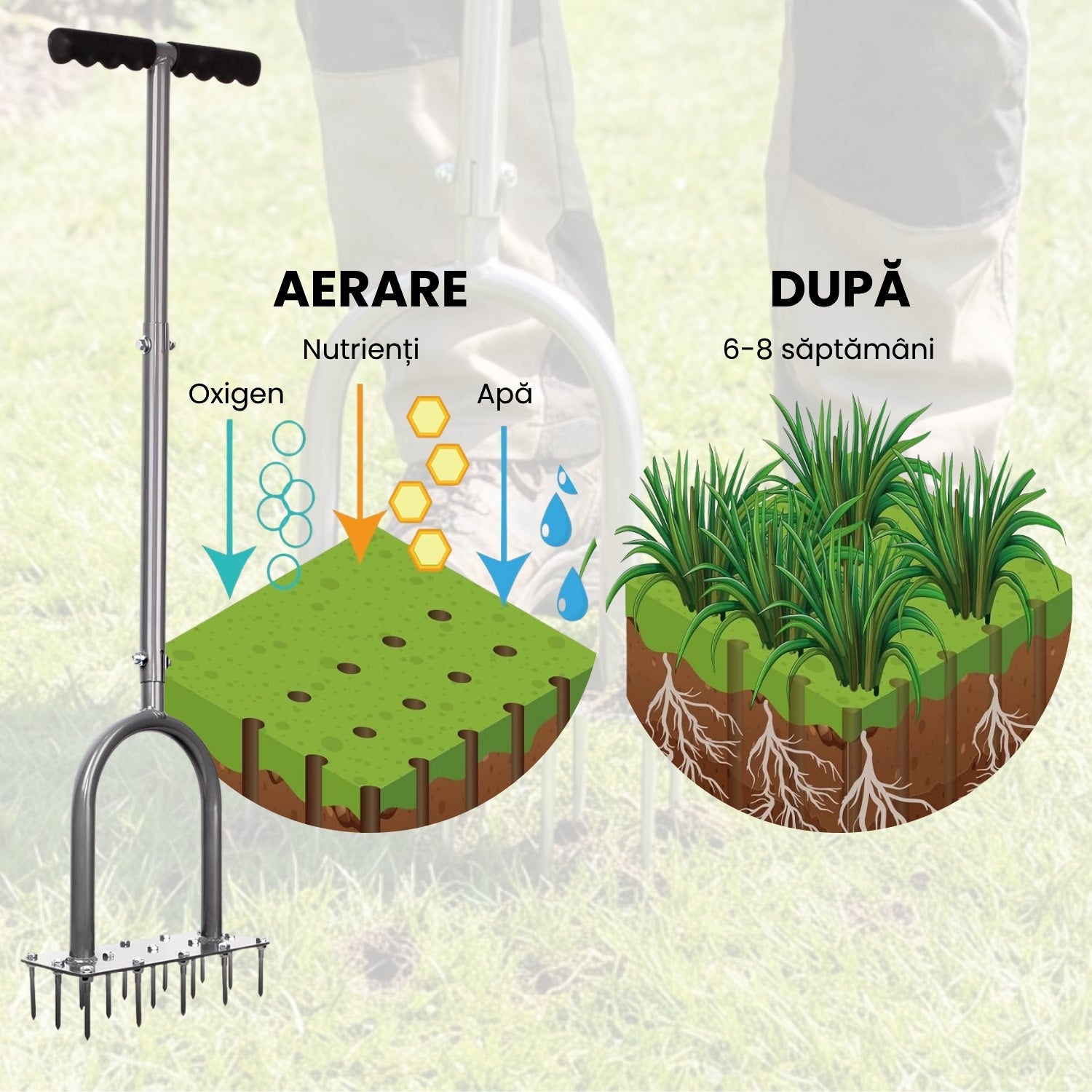 Dispozitiv Easy Aerator, profesional, 2 în 1, cu tije