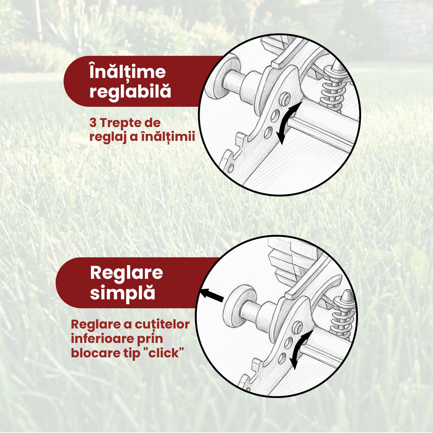 Mașină manuală elicoidală de tuns gazonul Easy Mower