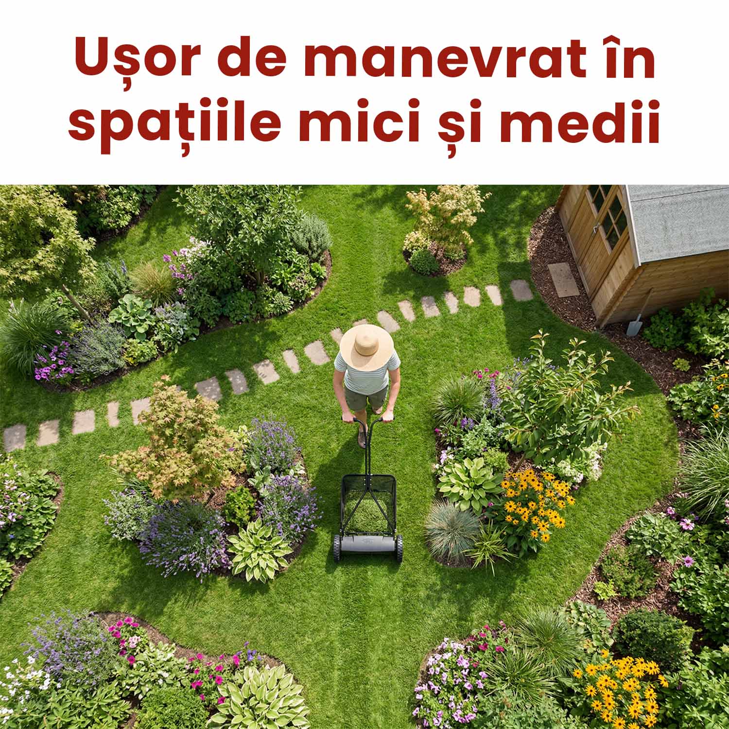 Mașină manuală elicoidală de tuns gazonul Easy Mower