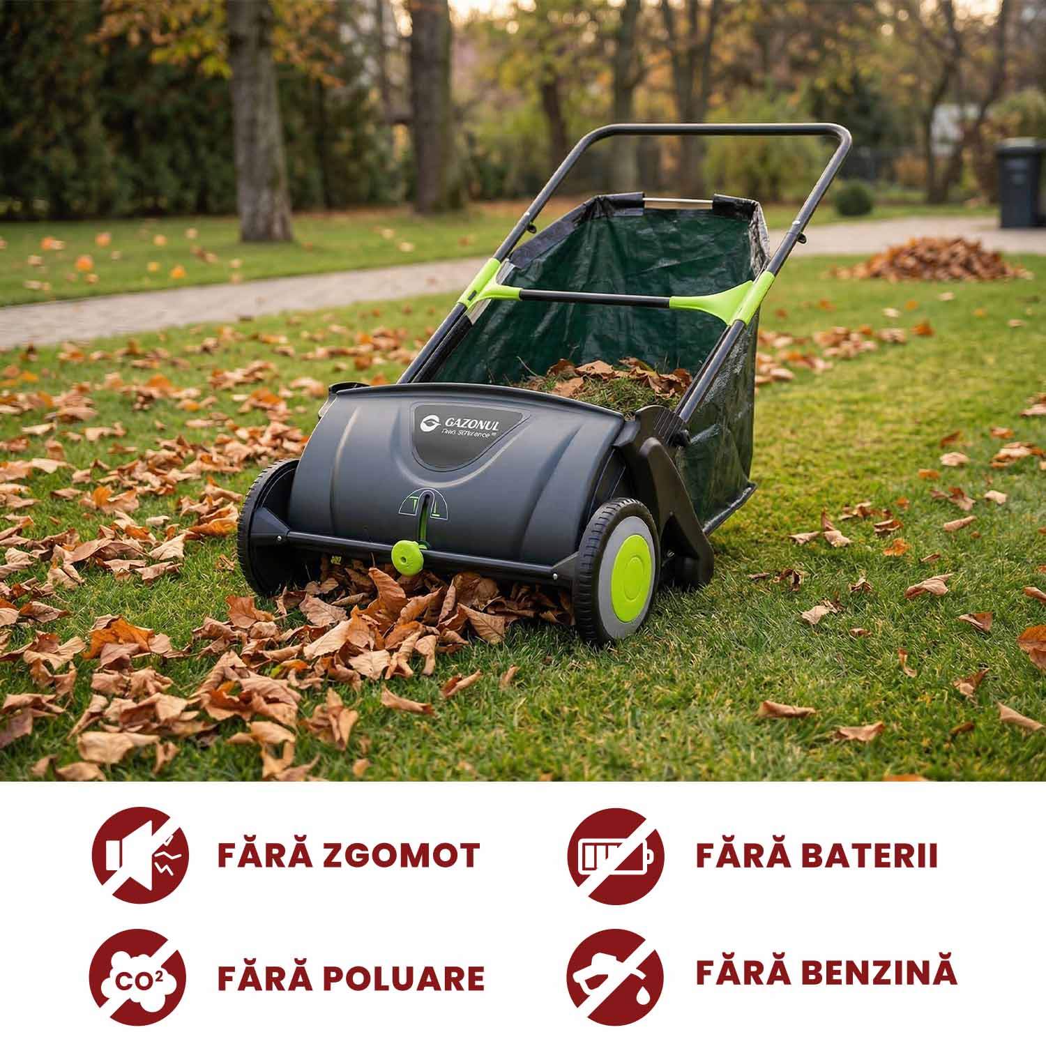 Mașină de măturat Easy Sweeper pentru gazon și frunze