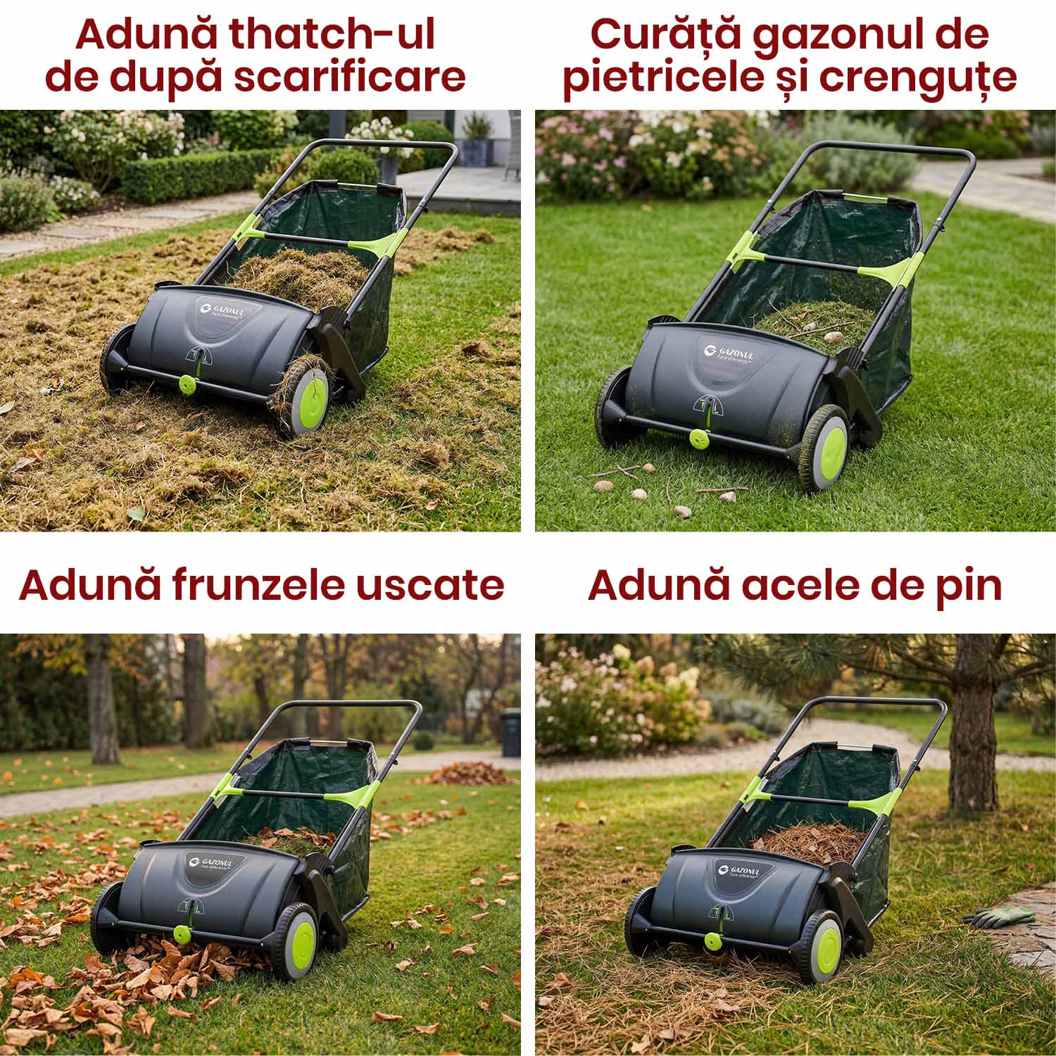 Mașină de măturat Easy Sweeper pentru gazon și frunze