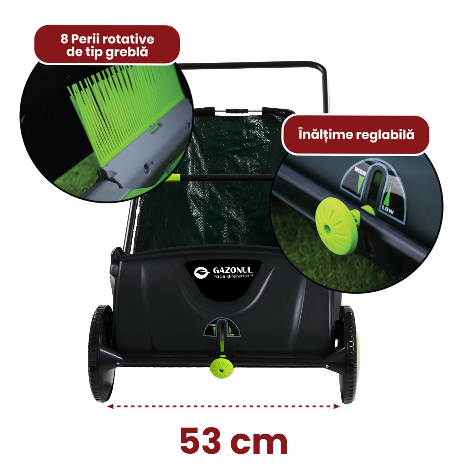 Mașină de măturat Easy Sweeper pentru gazon și frunze