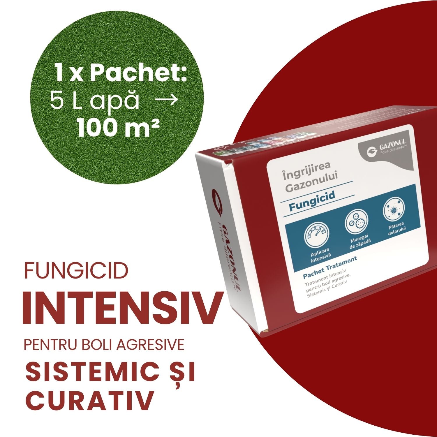 Pachet - Fungicid pentru Gazon – Tratament Intensiv pentru boli agresive, Sistemic și Curativ