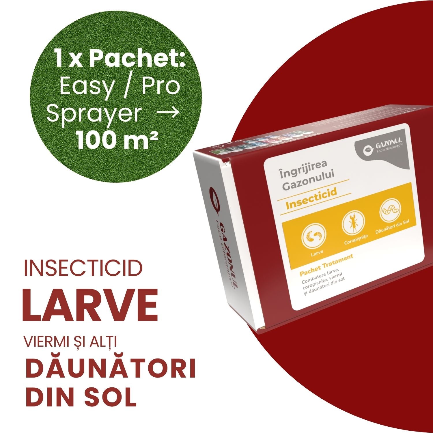 Pachet - Insecticid pentru Gazon – Combatere larve, coropișnițe, viermi și dăunători din sol
