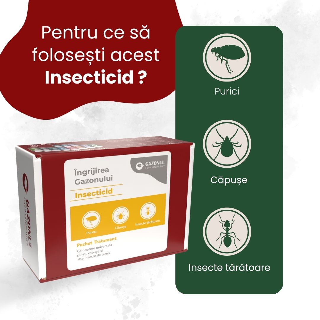 Pachet - Insecticid pentru Gazon – Combatere universala purici, căpușe și alte insecte de teren