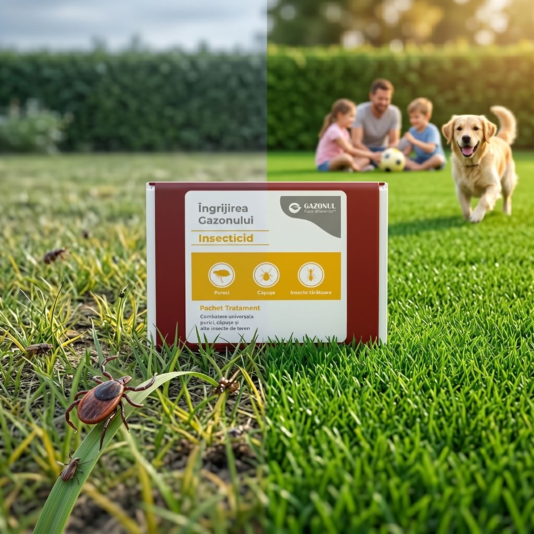 Pachet - Insecticid pentru Gazon – Combatere universala purici, căpușe și alte insecte de teren