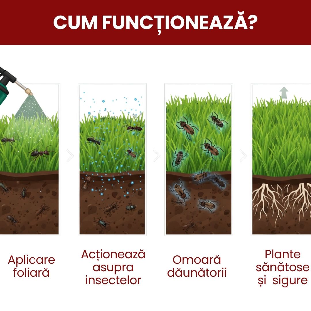Pachet - Insecticid pentru Gazon – Combatere universala purici, căpușe și alte insecte de teren