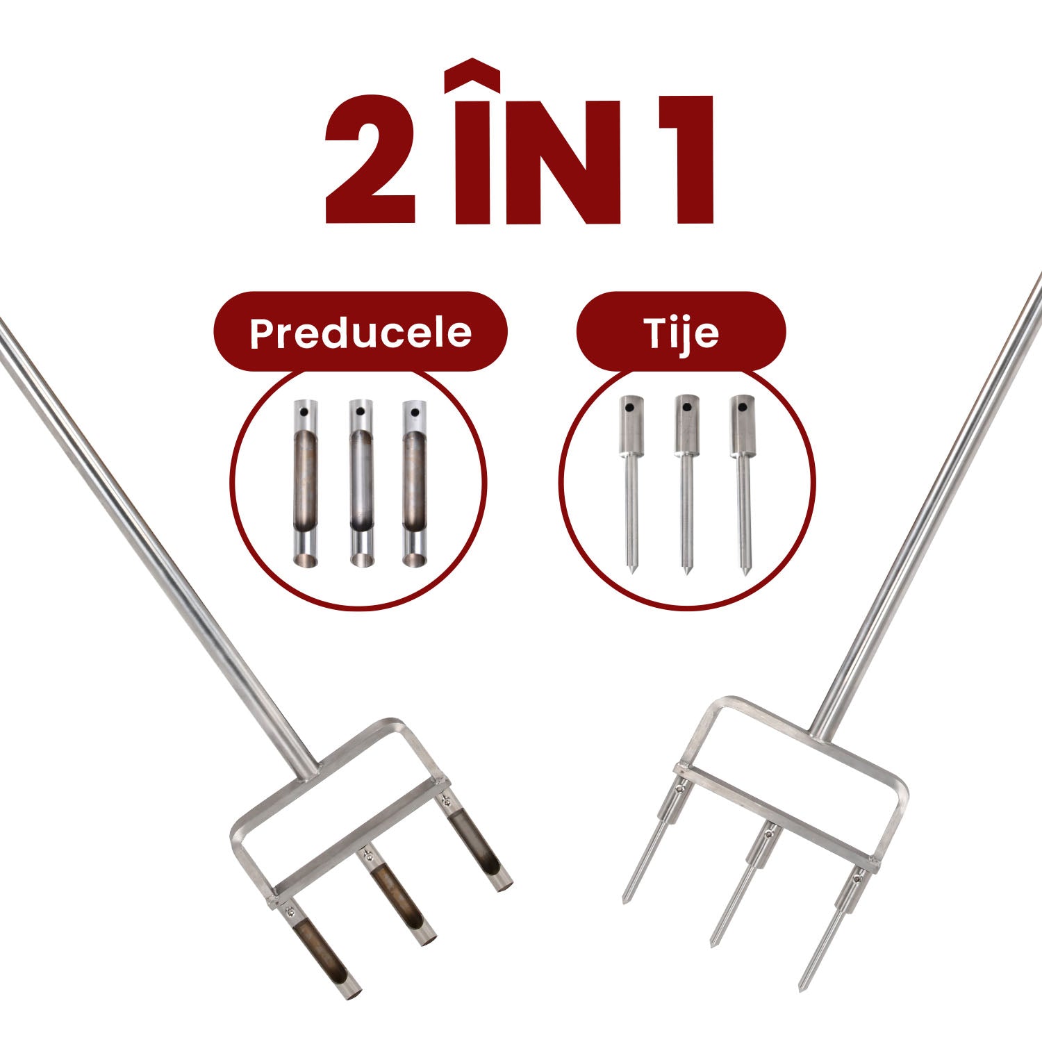 Dispozitiv PRO Aerator, profesional, 2 în 1, cu tije și preducele