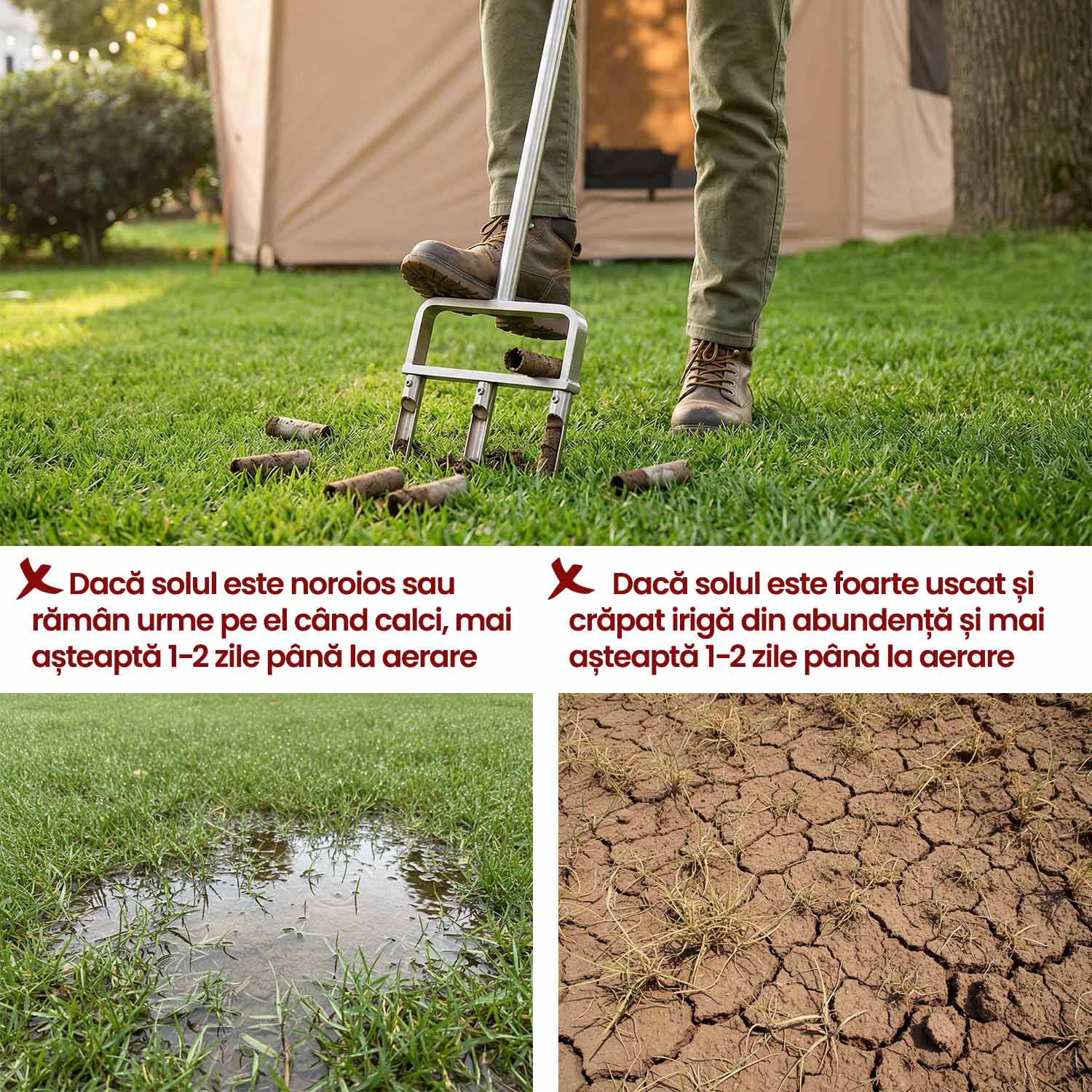 Dispozitiv PRO Aerator, profesional, 2 în 1, cu tije și preducele