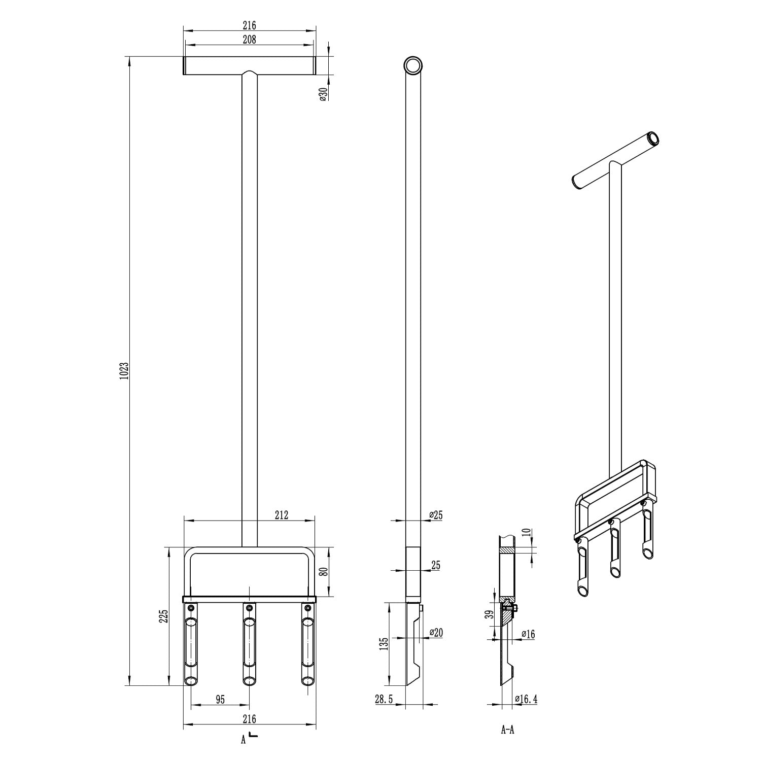 Dispozitiv PRO Aerator, profesional, 2 în 1, cu tije și preducele