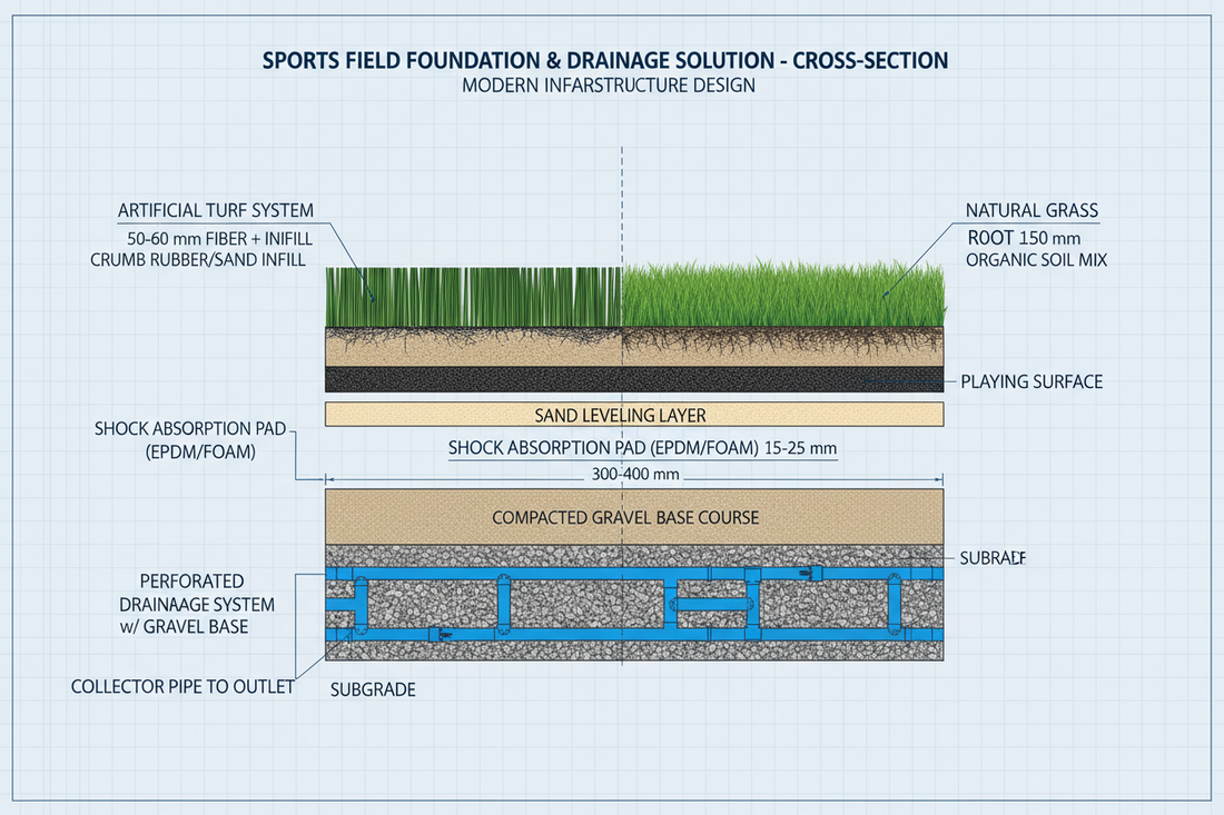 tehnical solution for sportsfield construction